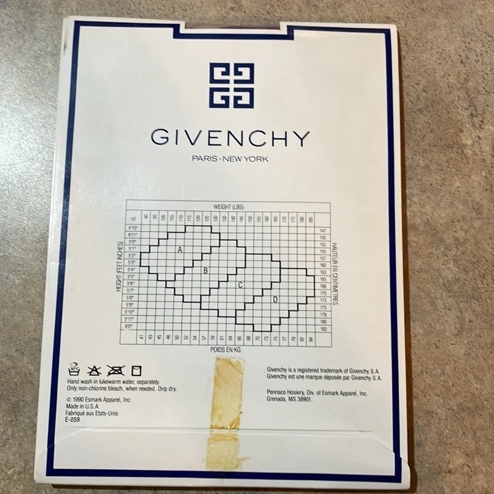 Vintage 1990 Givenchy Style 255 Violet French Opaque to waist Pantyhose Size B
